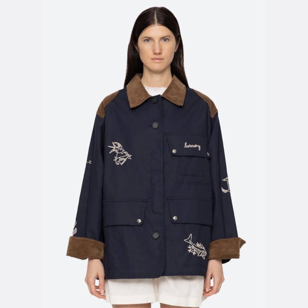 Sea New York NWOT Casual Clyde Barn Jacket in Blue - Picture 4 of 14